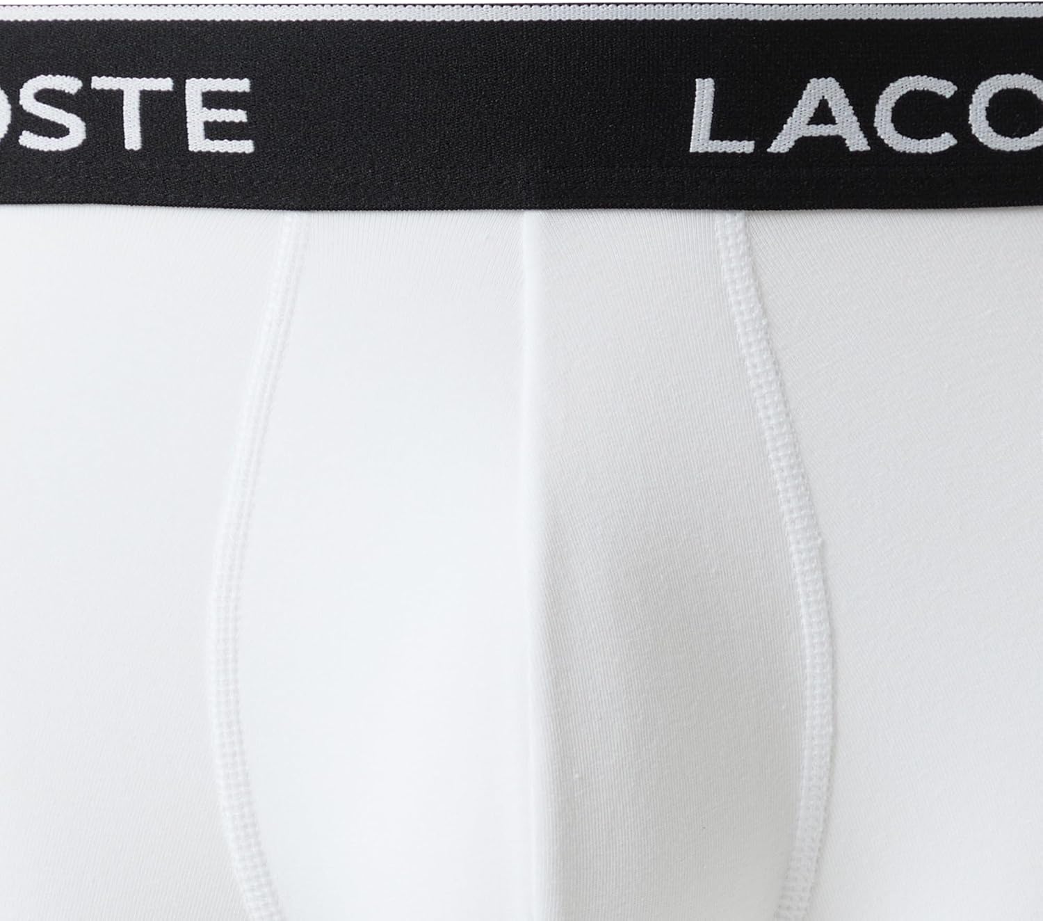 Трусы Lacoste Essentials, хлопковые эластичные, комплект из 3 штук, черный/белый/серый — фото 2