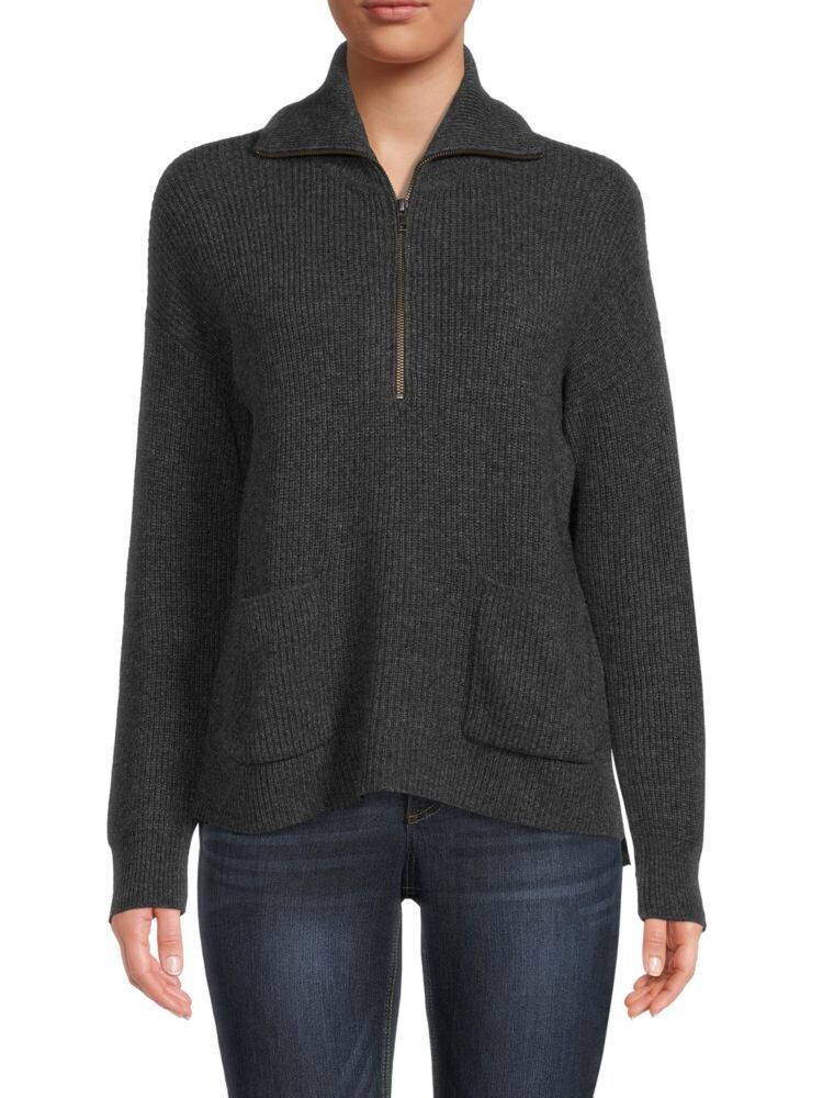 

Свитер Glenbrook из смесовой мериносовой шерсти с молнией до половины Madewell, цвет Heather Grey