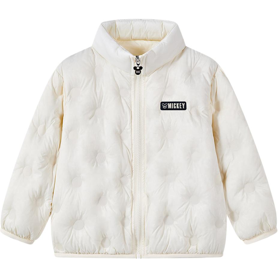 

Детские пуховые куртки с воротником-стойкой, легкие, ветрозащитные Disney, бежевый (черный logo)