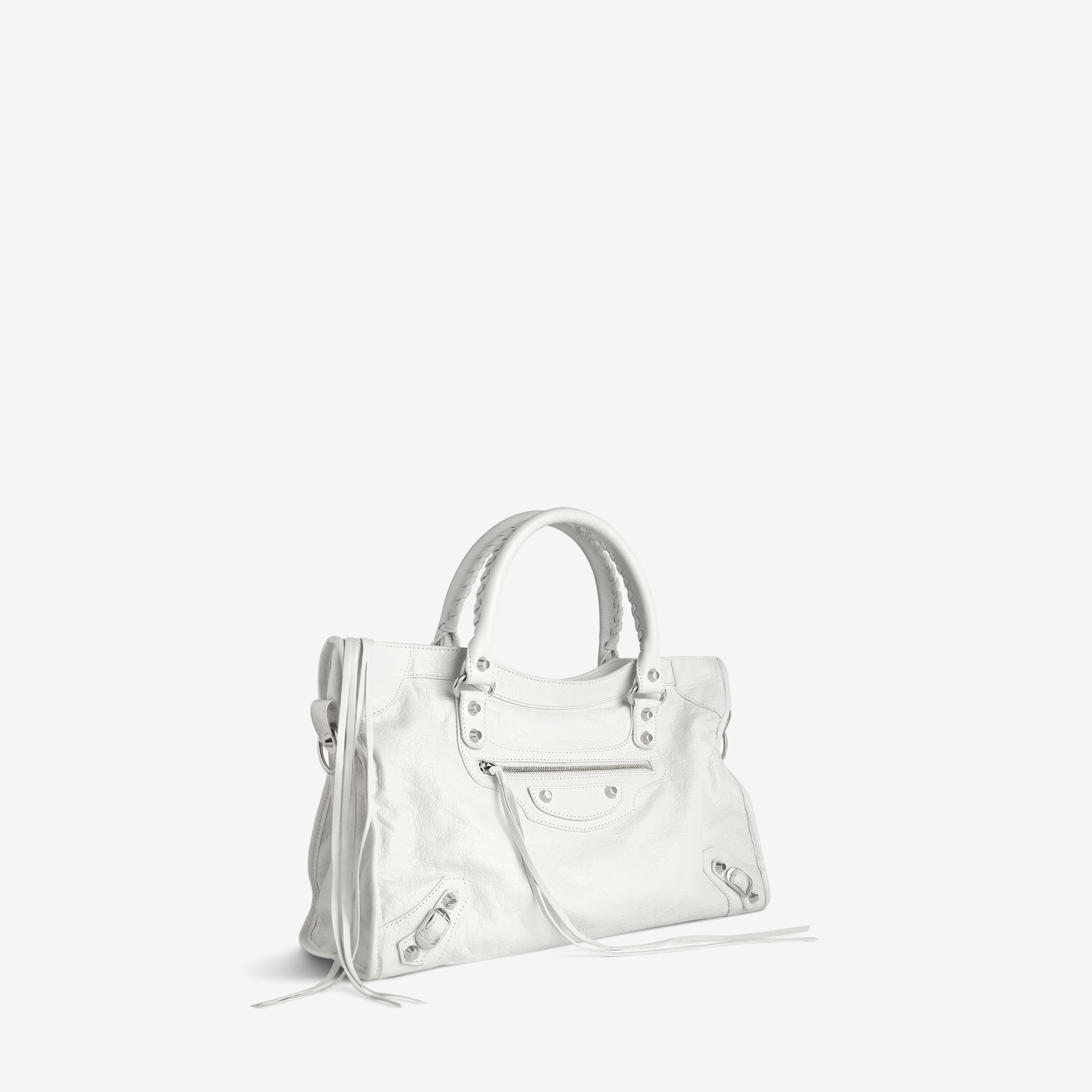 BALENCIAGA Сумка Le City среднего размера в оптическом белом цвете — фото 2