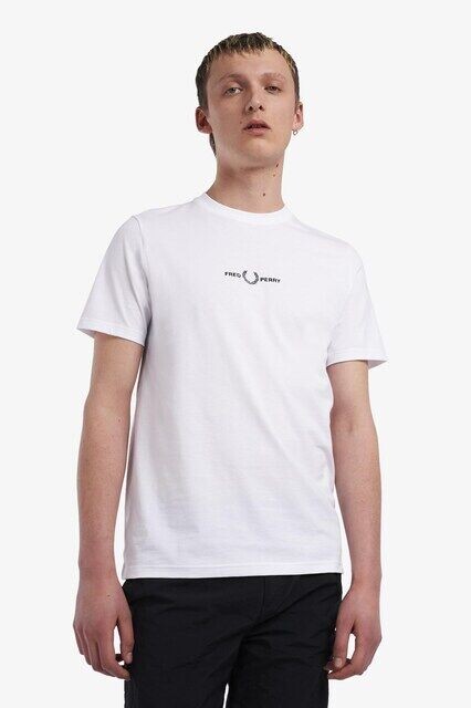 

Мужская футболка с короткими рукавами и круглым вырезом Fred Perry, белый