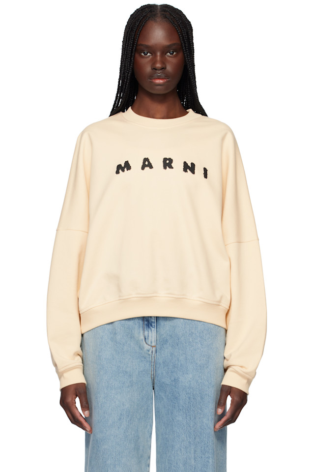 

Свитшот с круглым вырезом Marni, цвет ivory