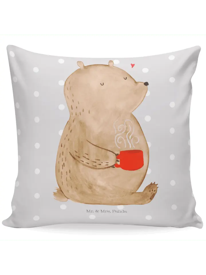 

Подушка Mr & Mrs Panda 40x40 Bär Kaffee, пастельно-серый