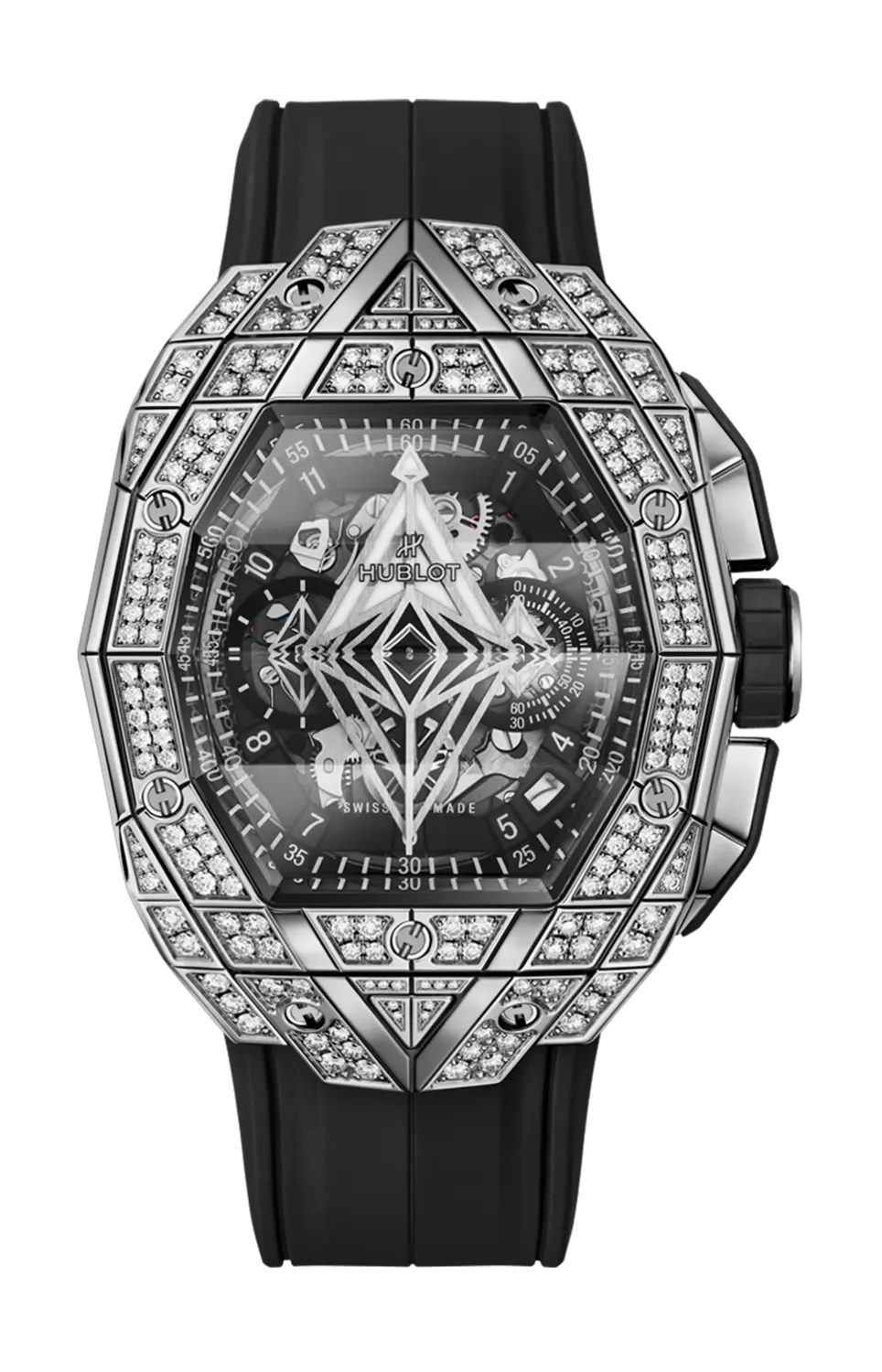 

Часы spirit of big bang sang bleu titanium pavé 42 мм Hublot