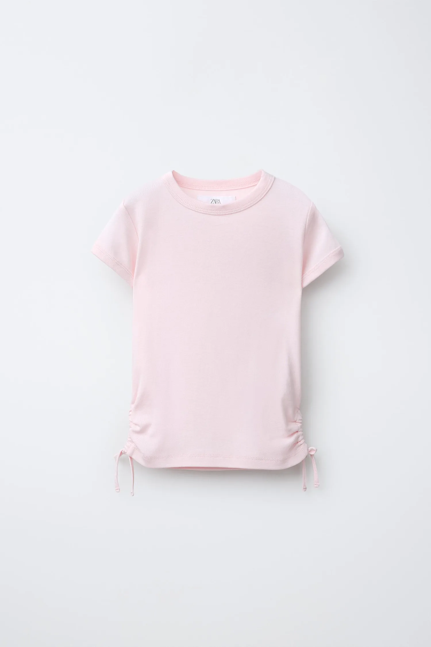 Футболка с бантиками из модала с вырезами Zara, розовый