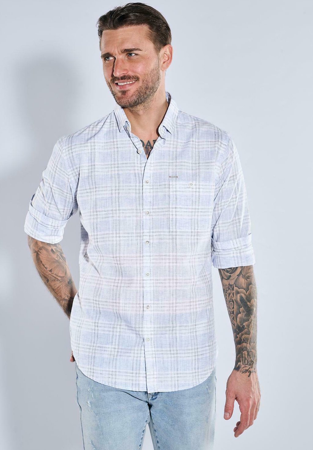 

Рубашка LANGARM-GEMUSTERT Emilio Adani, светло-голубой