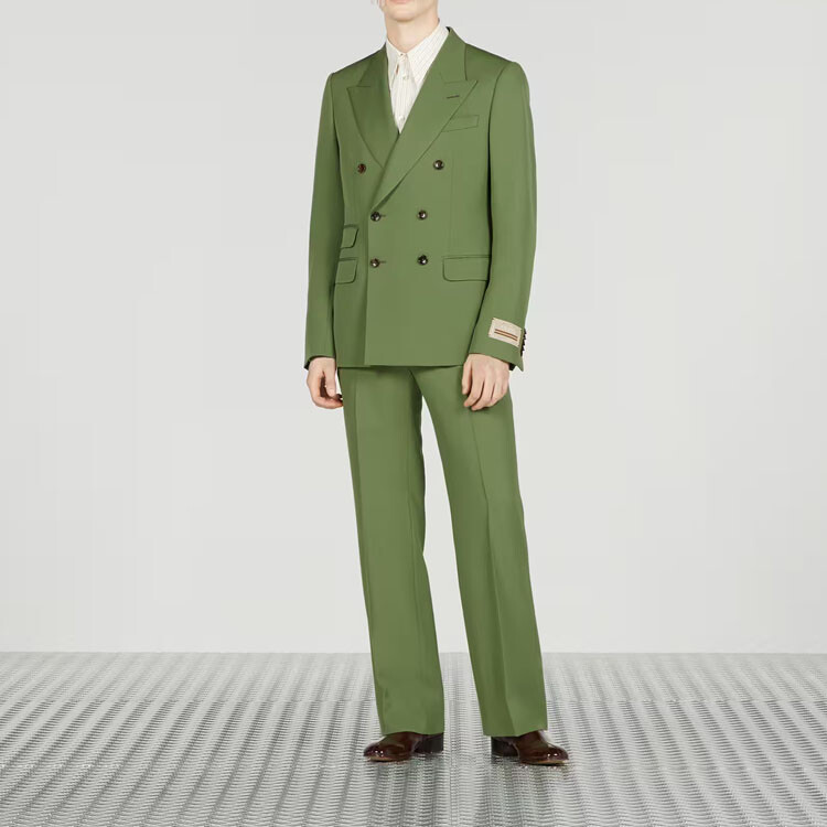 Деловой костюм мужской зеленый Gucci, зеленый — фото 3