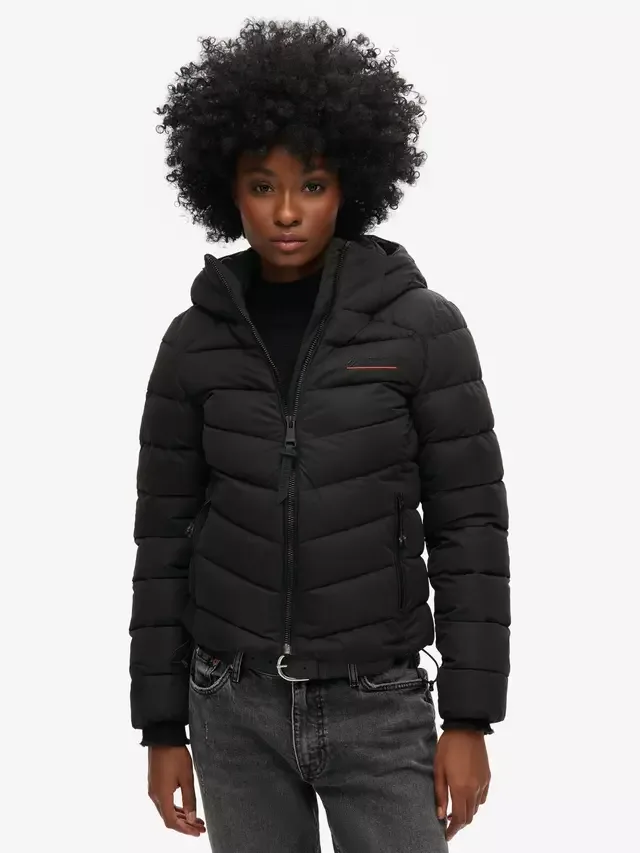 Утепленная куртка из микрофибры, черная Superdry — фото 3