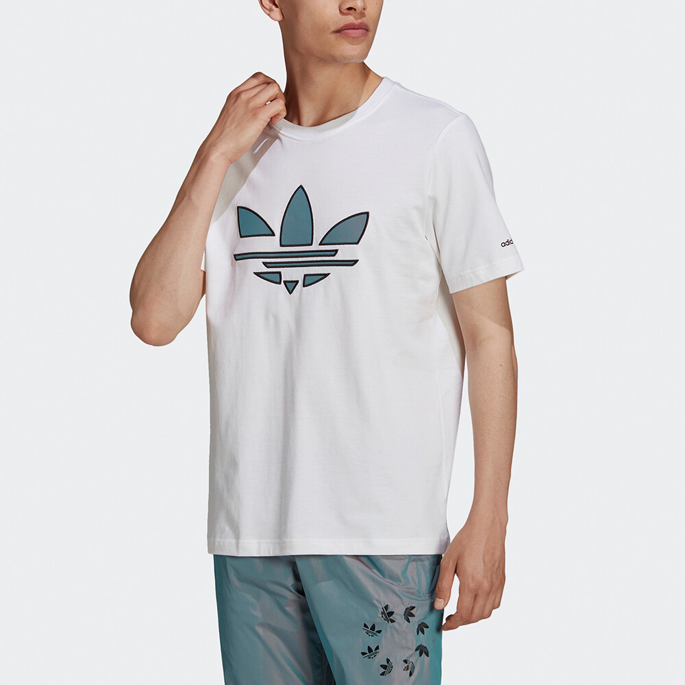 Футболка Shattered Trefoil мужская белая Adidas Originals, белый — фото 2