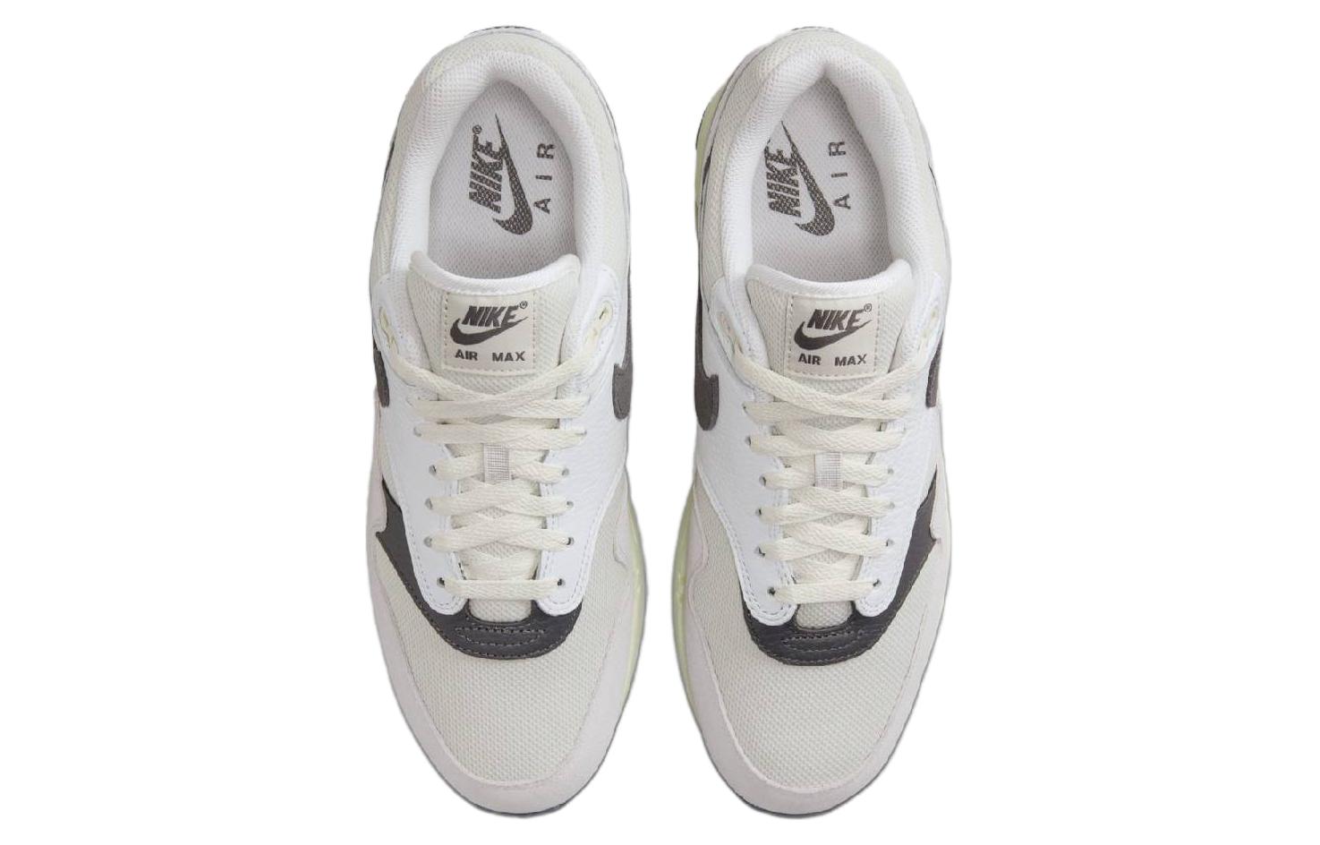 Nike Эйр Макс 1 Светлая Кость Железно-Серый Белый Серый Черный, цвет White Gray Black — фото 4
