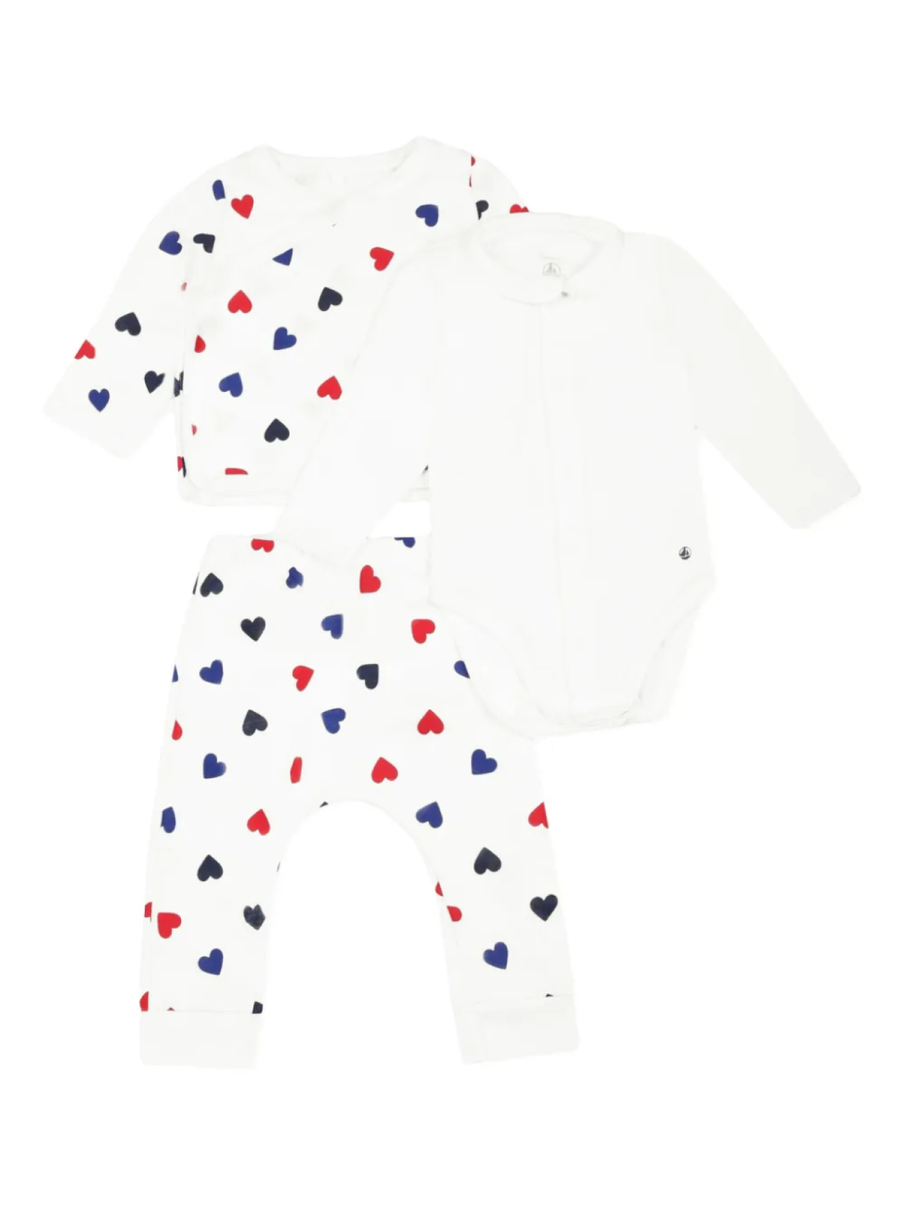 

Комплект из трех предметов Petit Bateau из органического хлопка, белый