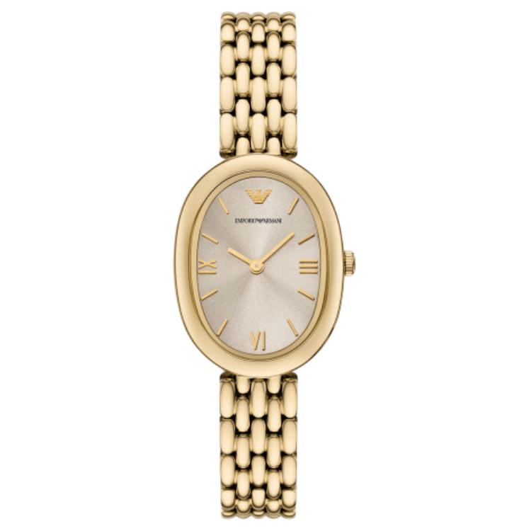 

Двуручные золотистые наручные часы из нержавеющей стали EMPORIO ARMANI