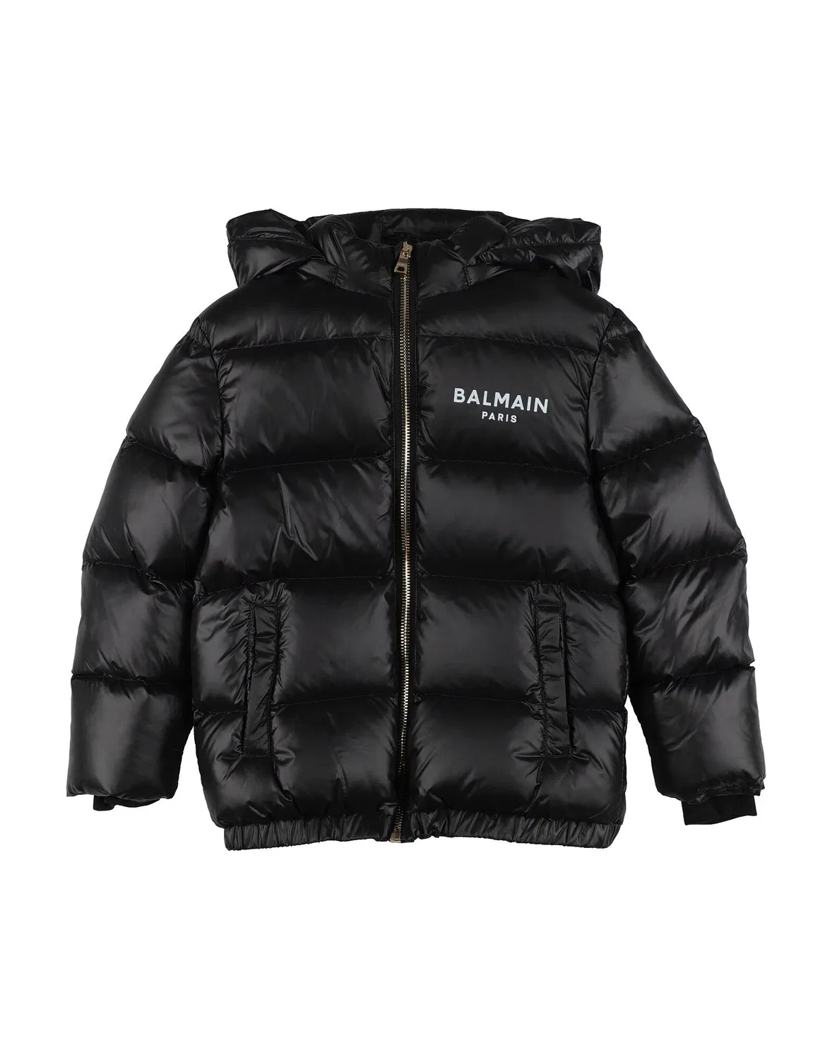 Пуховик с капюшоном BALMAIN Black
