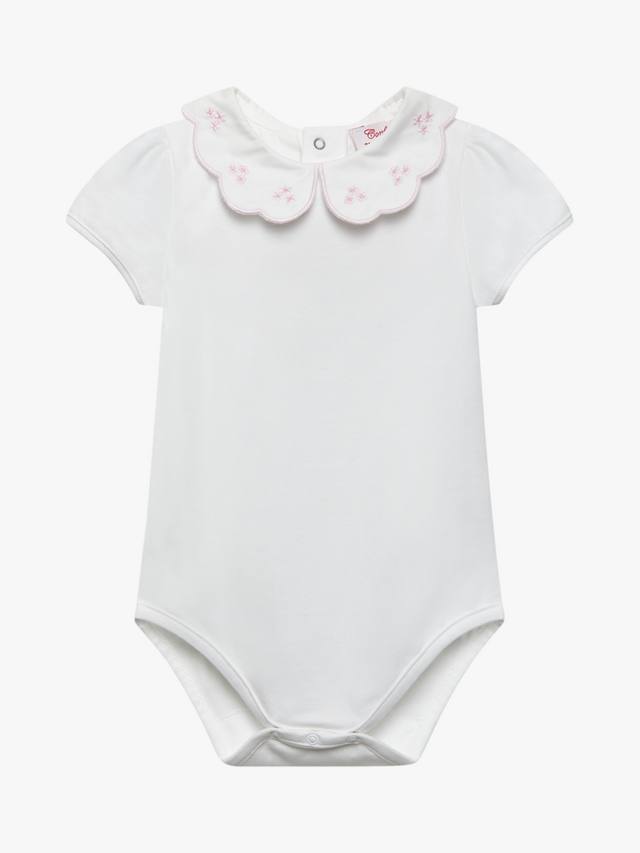 

Боди с вышитым воротником baby ava Trotters, цвет White/Pink