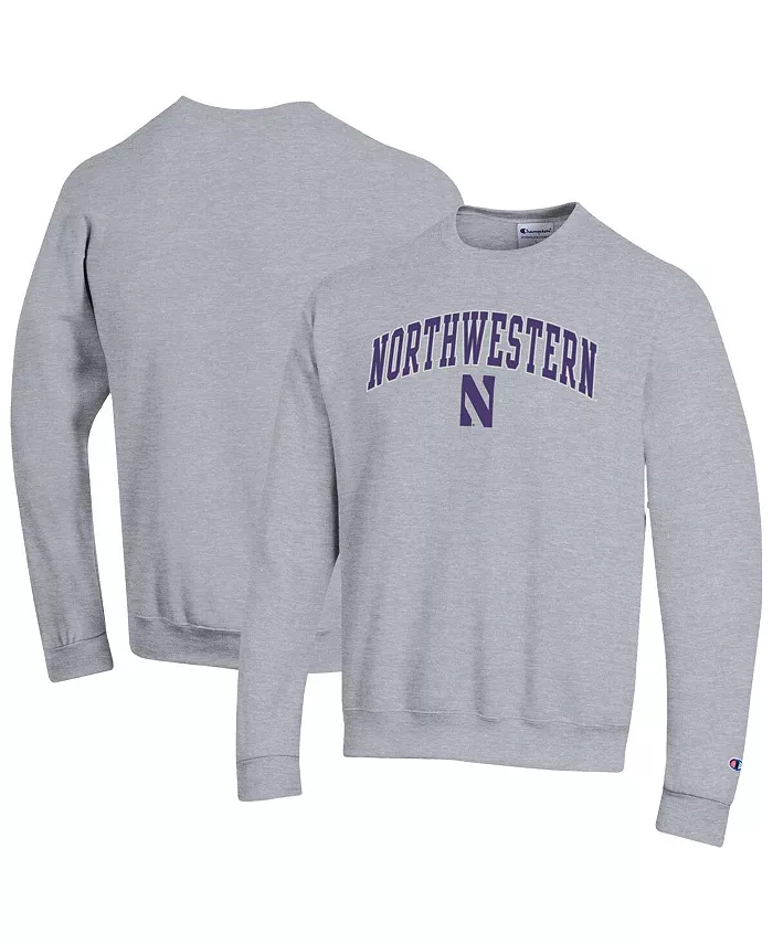 

Мужская толстовка с капюшоном Heather Gray Northwestern Wildcats с арочным логотипом Champion