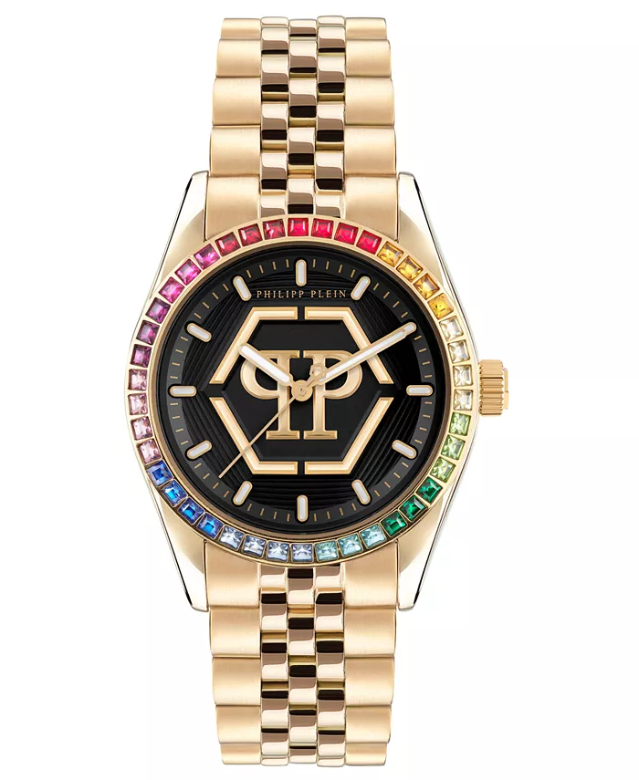 

Женские часы Date Superlative с браслетом из нержавеющей стали с золотистым покрытием, 38 мм Philipp Plein