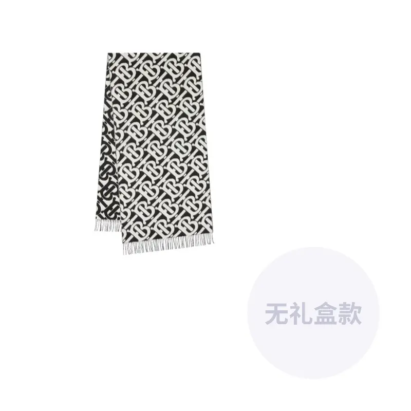 

Burberry Вязаный шарф унисекс черный, Black