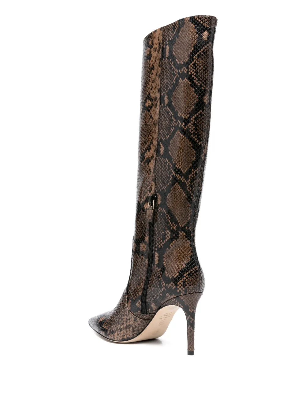Ботинки на шпильке из телячьей кожи высотой 80 мм Stuart Weitzman, коричневый — фото 3