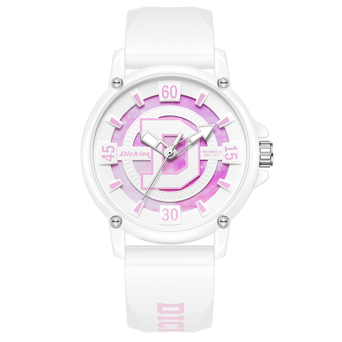 

Dickies Часы Vitality Series Wrist Watch Quartz Movement Silicone Strap White Dial Unisex Festival Shopping Bag