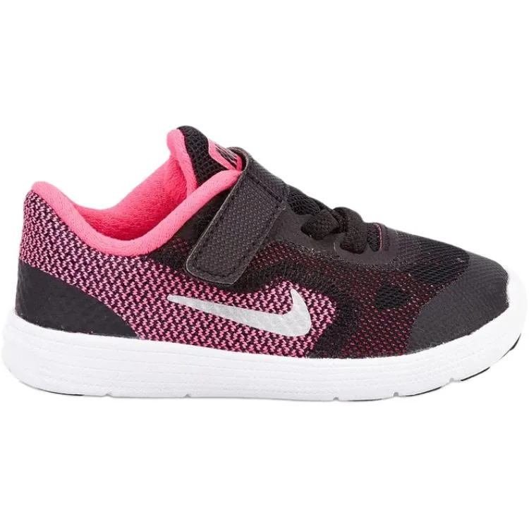 Nike REVOLUTION 3Swoosh дышащие низкие детские кроссовки для малышей, устойчивые к истиранию, черные — фото 3