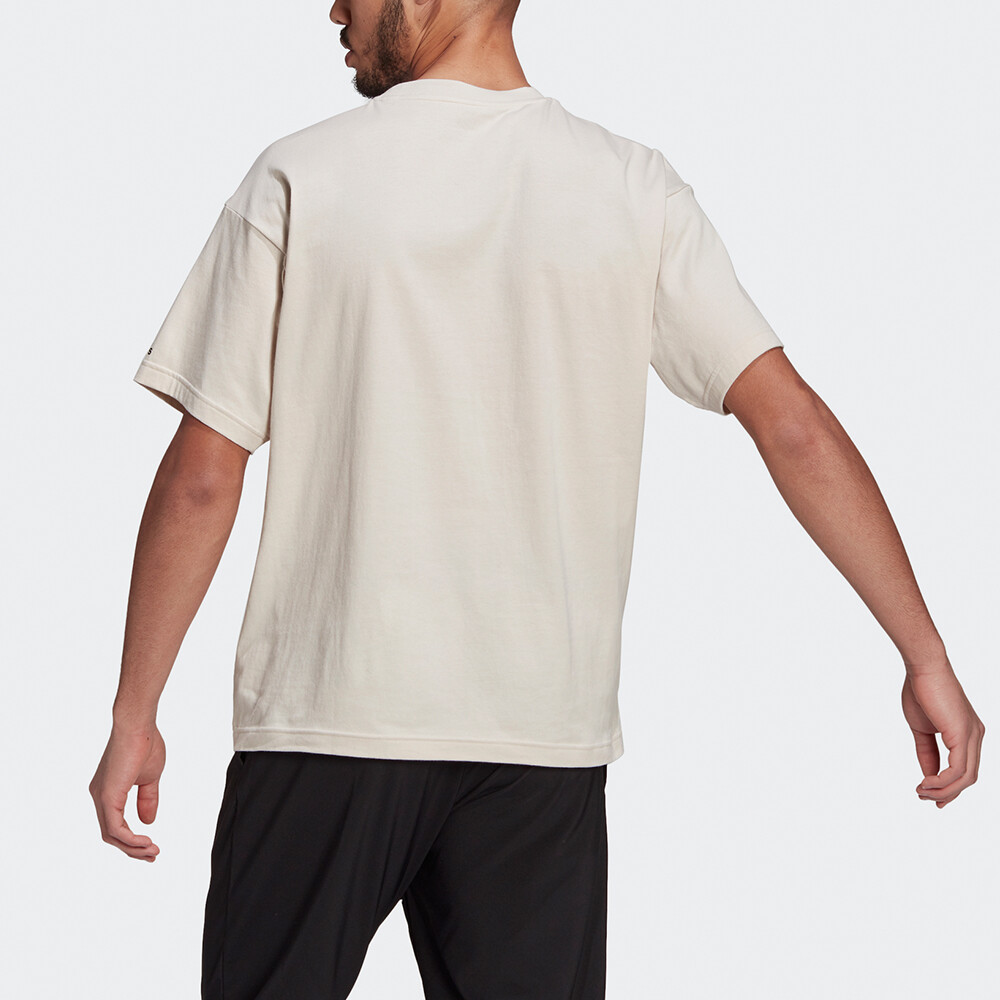 Футболка мужская Off White Adidas, кремовый — фото 4
