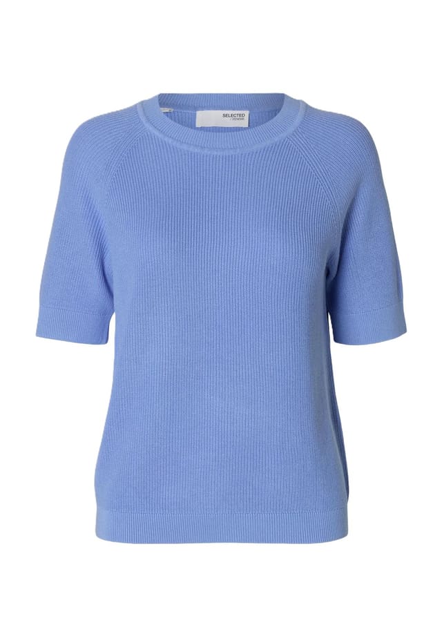 

Вязаный свитер с короткими рукавами Selected Femme, цвет 245698 cornflower