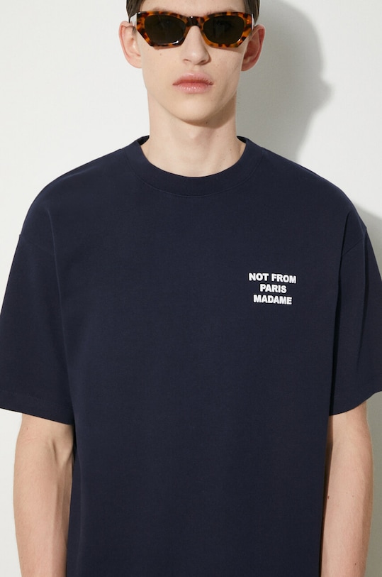 

Хлопковая футболка Le T-Shirt Slogan Drôle De Monsieur, темно-синий