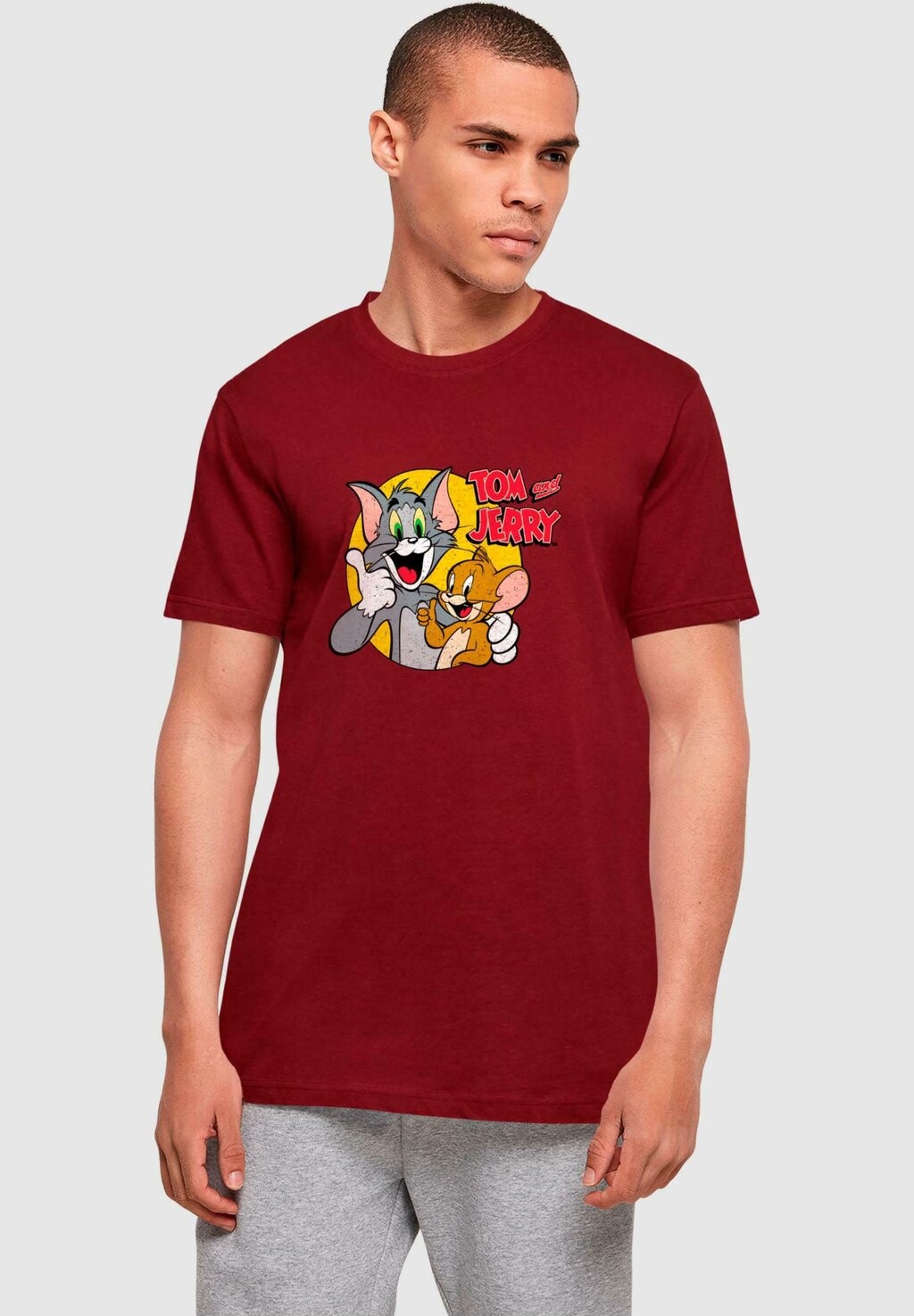 

Футболка с принтом TOM AND JERRY THUMBS UP ABSOLUTE CULT, темно-красный