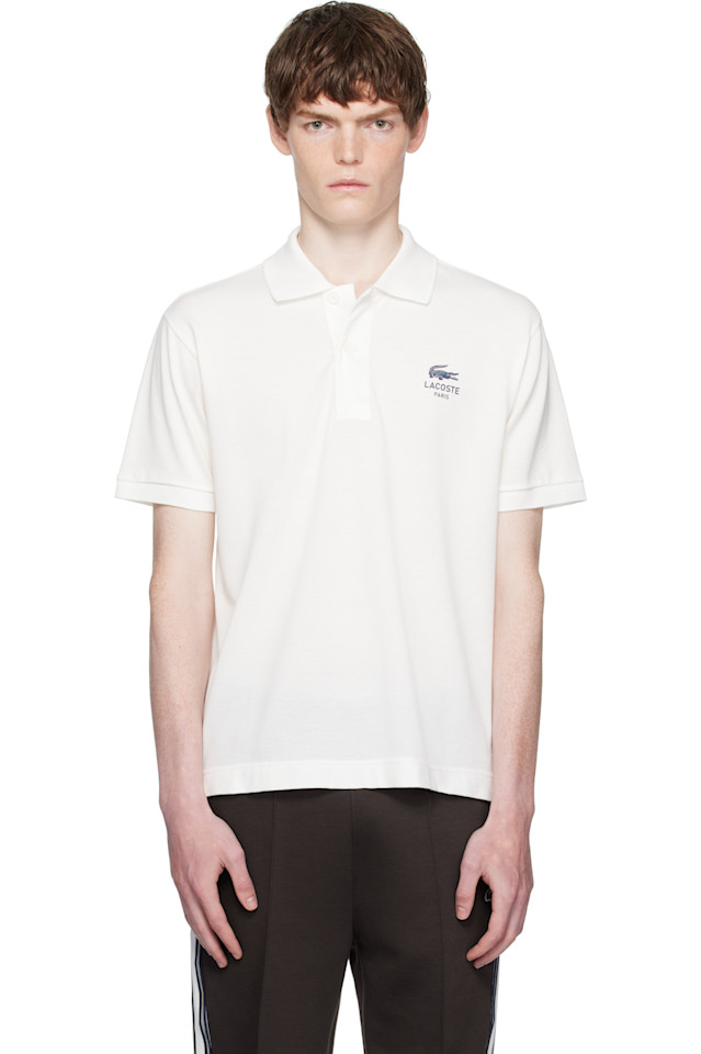 

Lacoste Классическая белая поло с фирменным принтом, размер L, серия 12.12