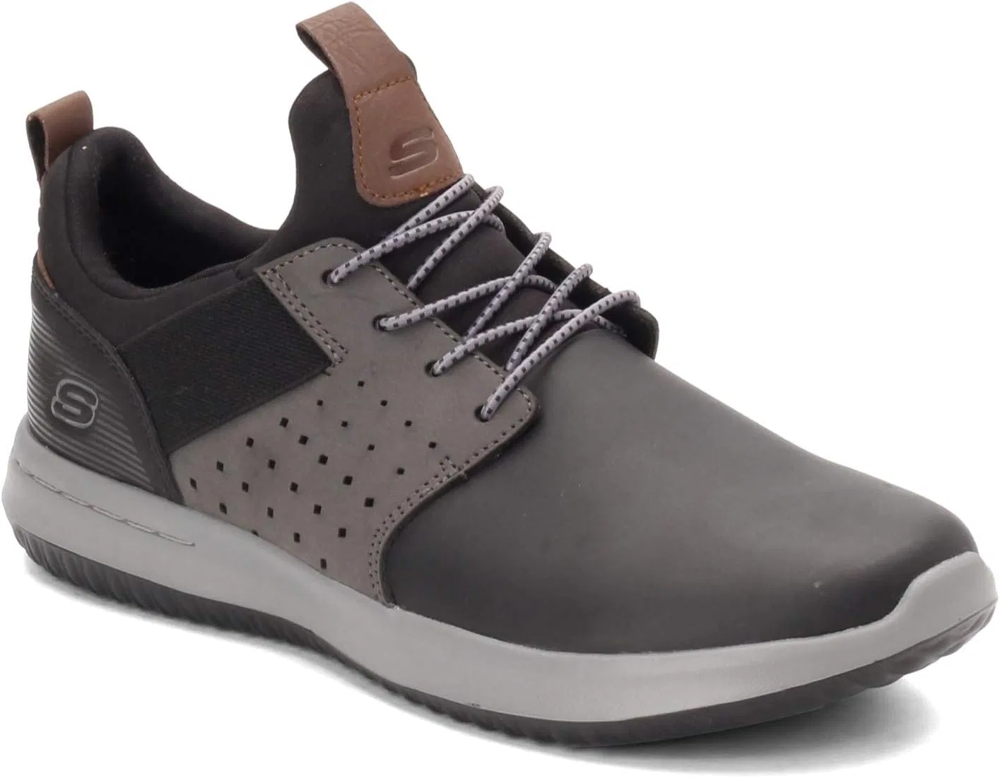 Мужские кроссовки Skechers Delson Axton, Black Gray Leather — фото 2
