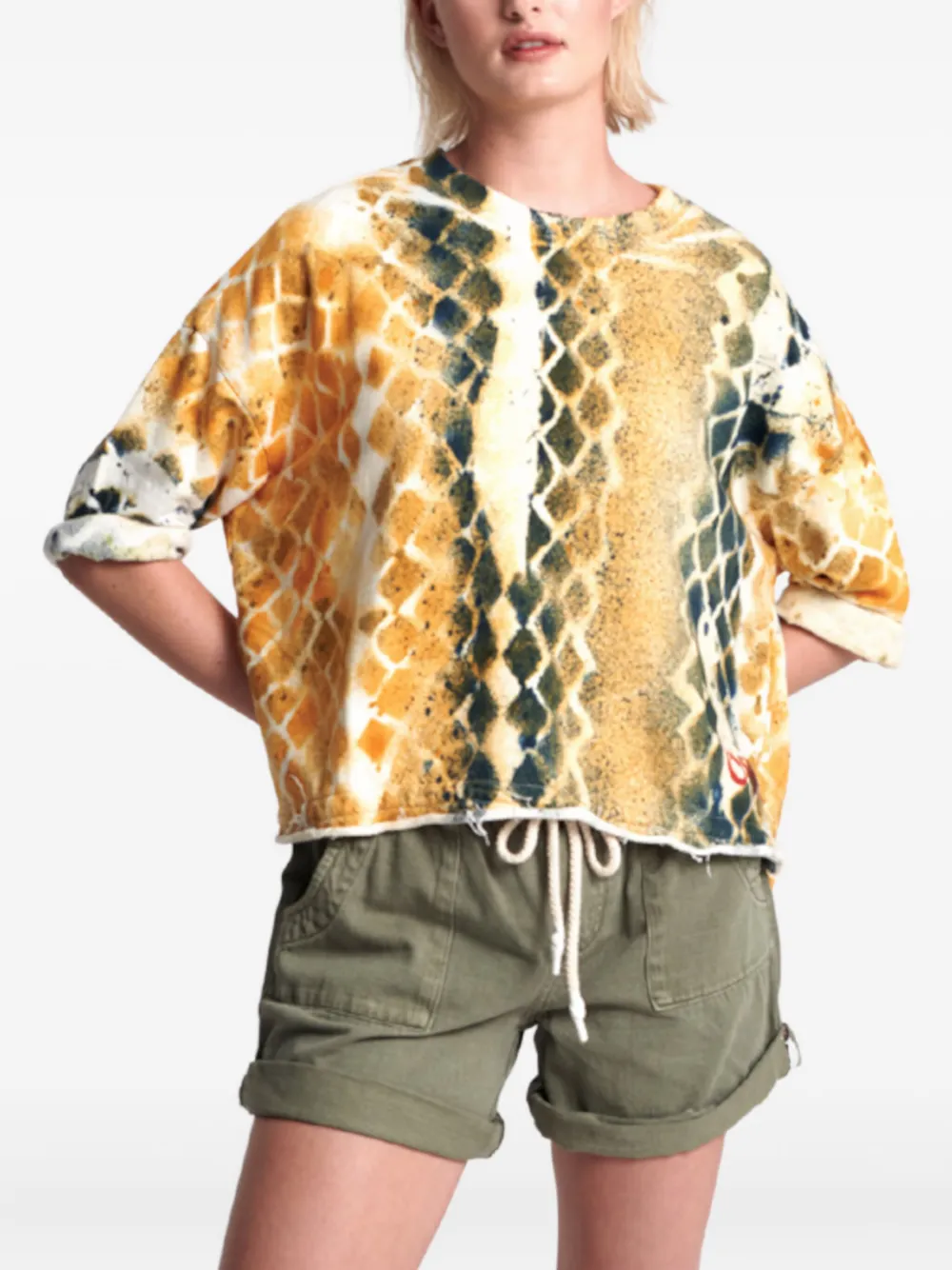 

Футболка с принтом под змеиную кожу One Teaspoon, оранжевый