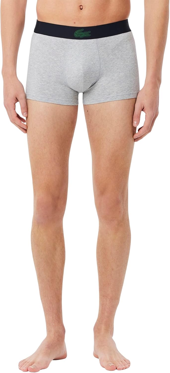 Боксеры Lacoste, мужские мини-боксеры, с принтом крокодила, Abysm Blue/Green/Grey — фото 4