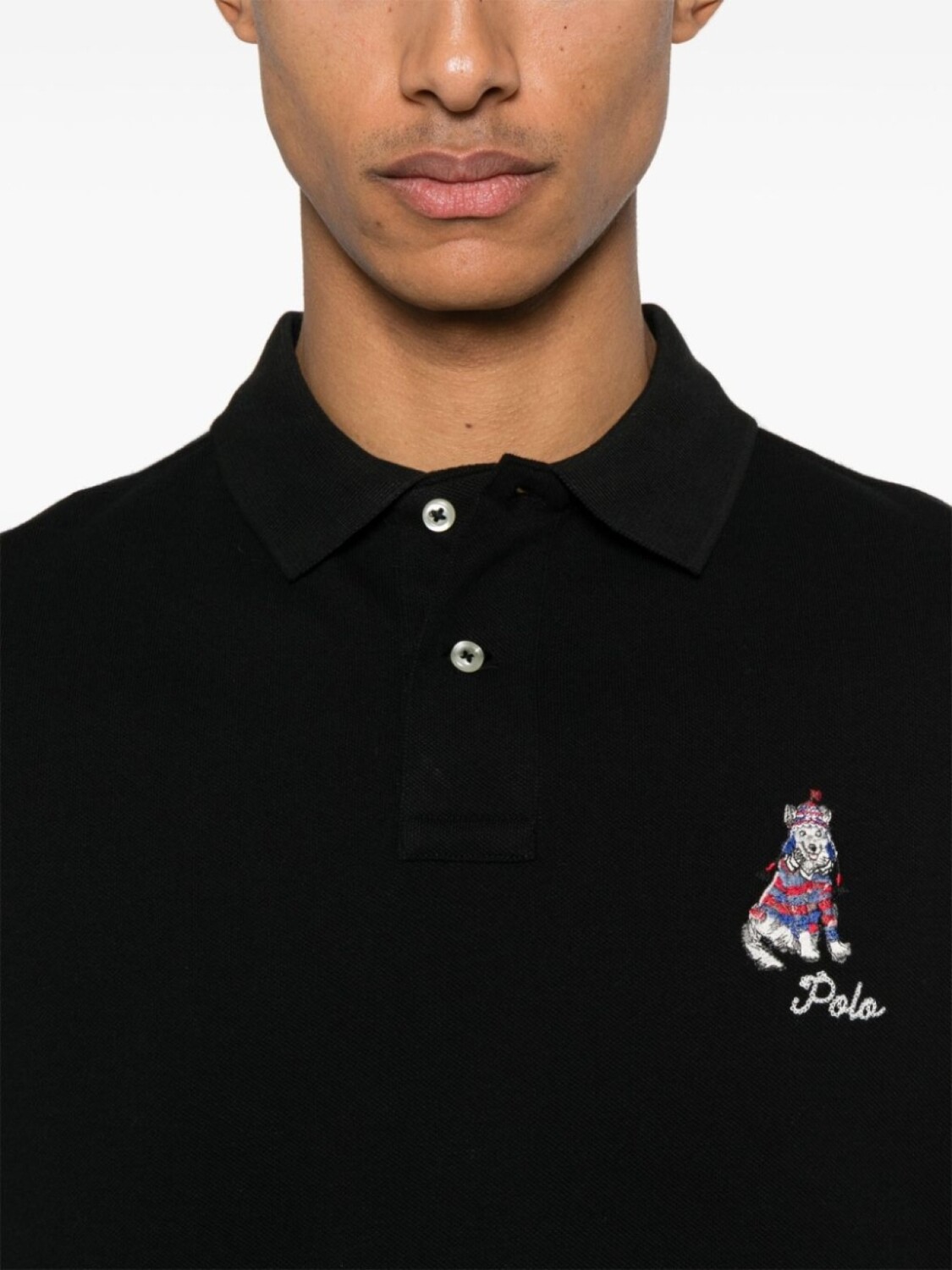 Polo Ralph Lauren рубашка поло с вышитым логотипом, черный — фото 4