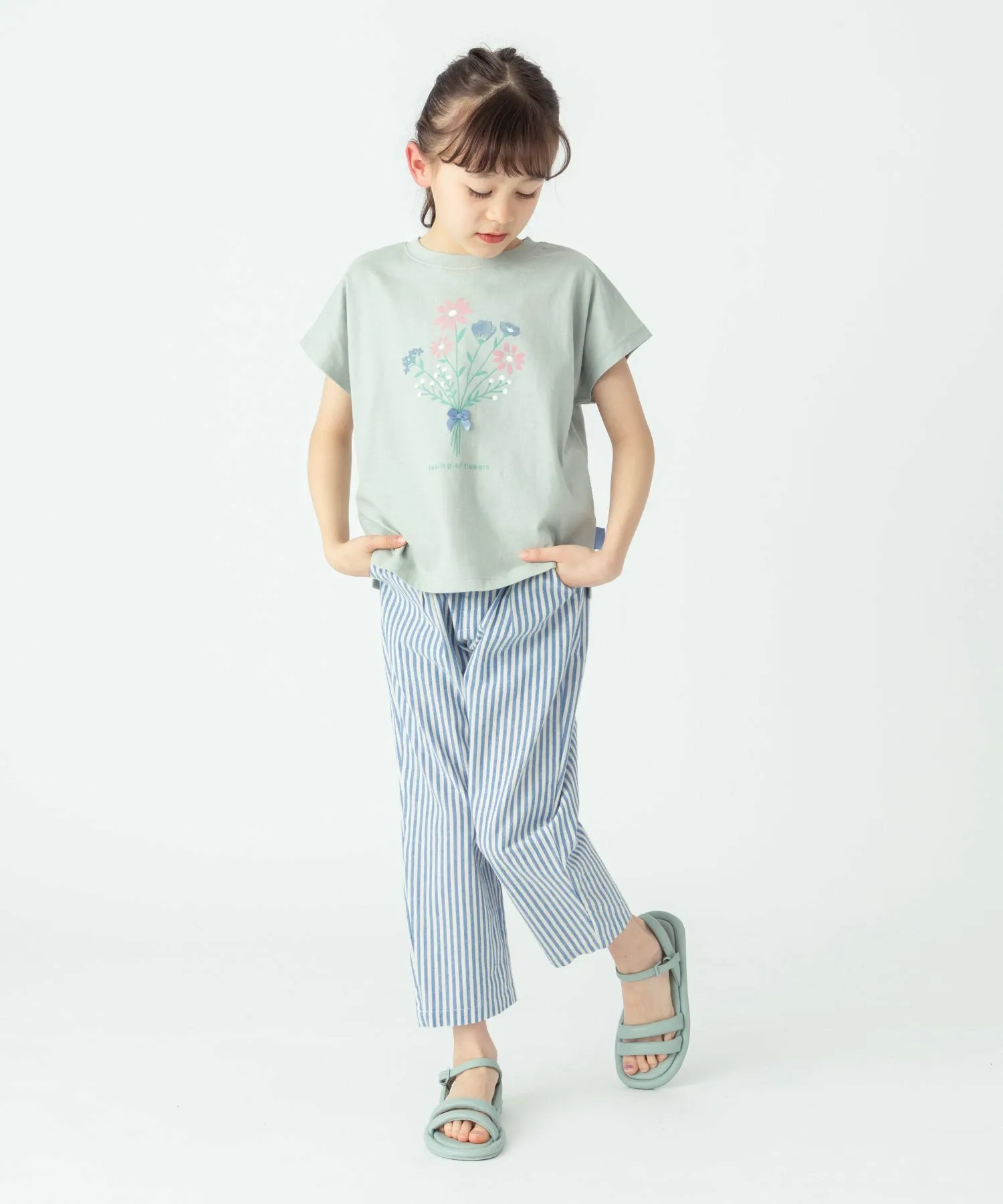Футболка с цветочным принтом Ever Closet, Light green — фото 2