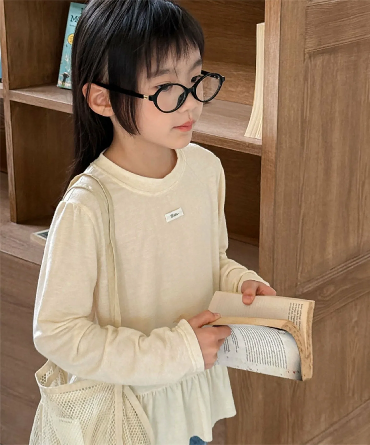 Детский пуловер с баской Aimoha Kids, beige
