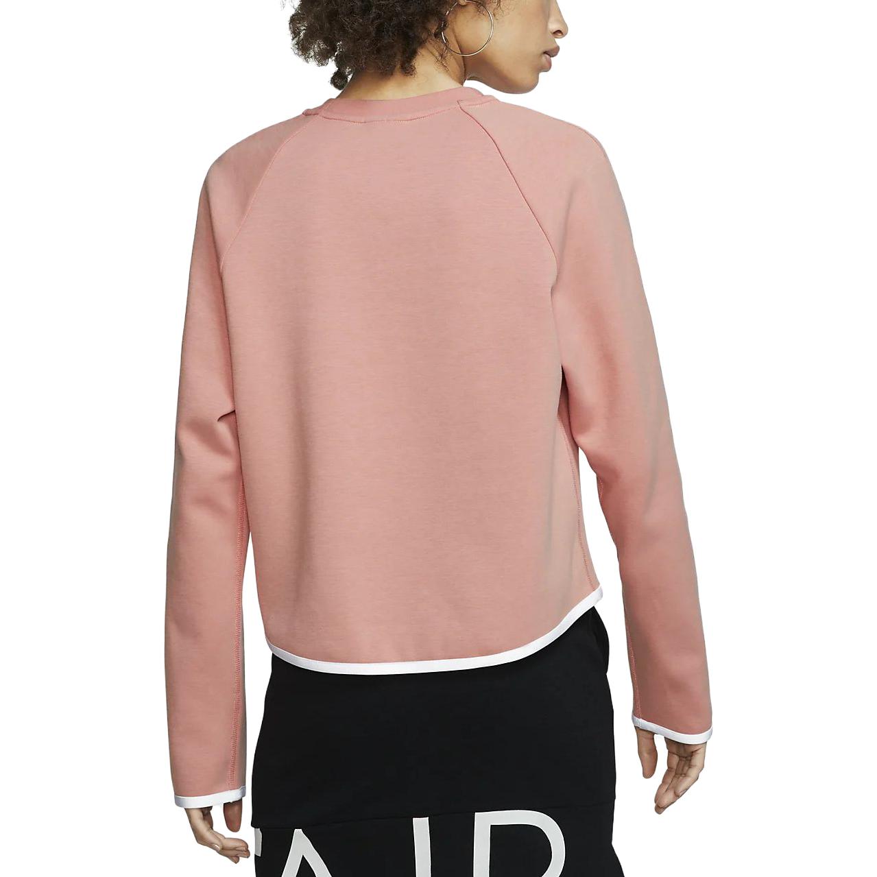 Куртка (WMNS) AS W Nike Sportswear TCH FLC Crew PINK QUARTZ — фото 3