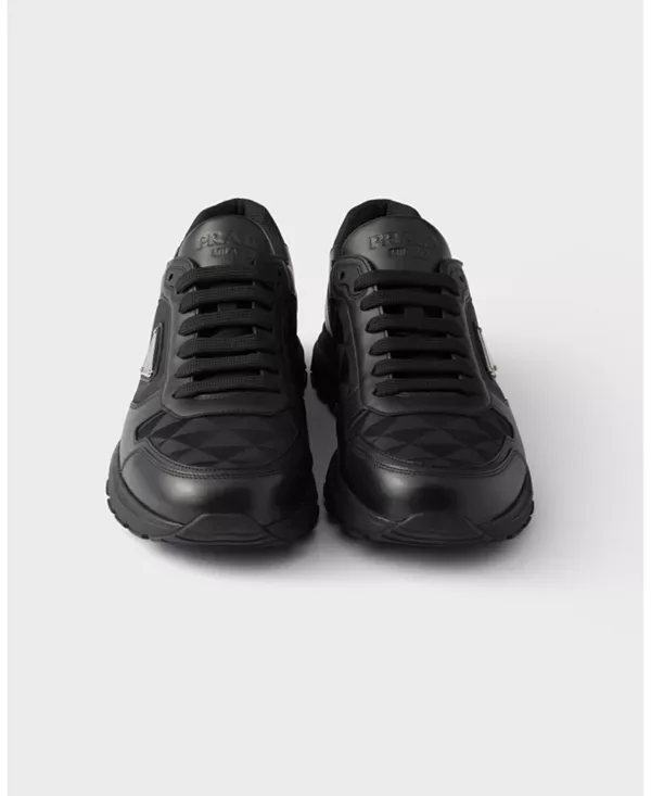 Кроссовки Prax 2.0 из нейлона и кожи Prada, Black — фото 3