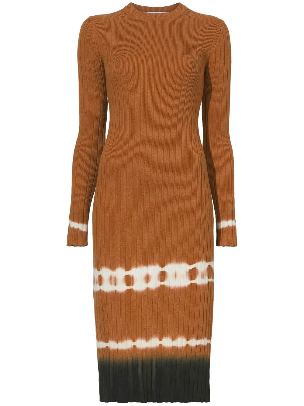 

Платье миди в рубчик с принтом тай-дай Proenza Schouler White Label, коричневый