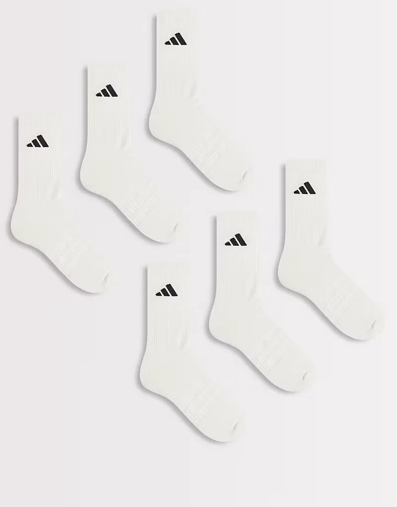 Набор из 6 тренировочных носков Adidas Performance бело-черный