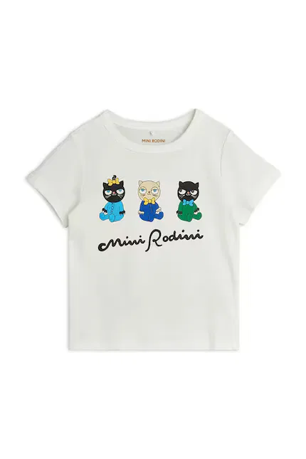 Футболка детская с принтом Minibabies Mini Rodini, белый — фото 2