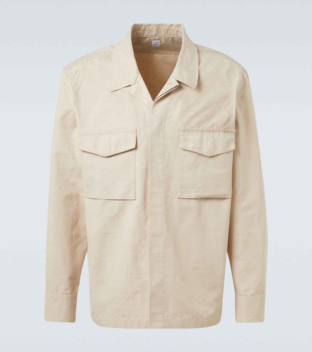 

Хлопковая рубашка-овершот Berluti, Natural Beige
