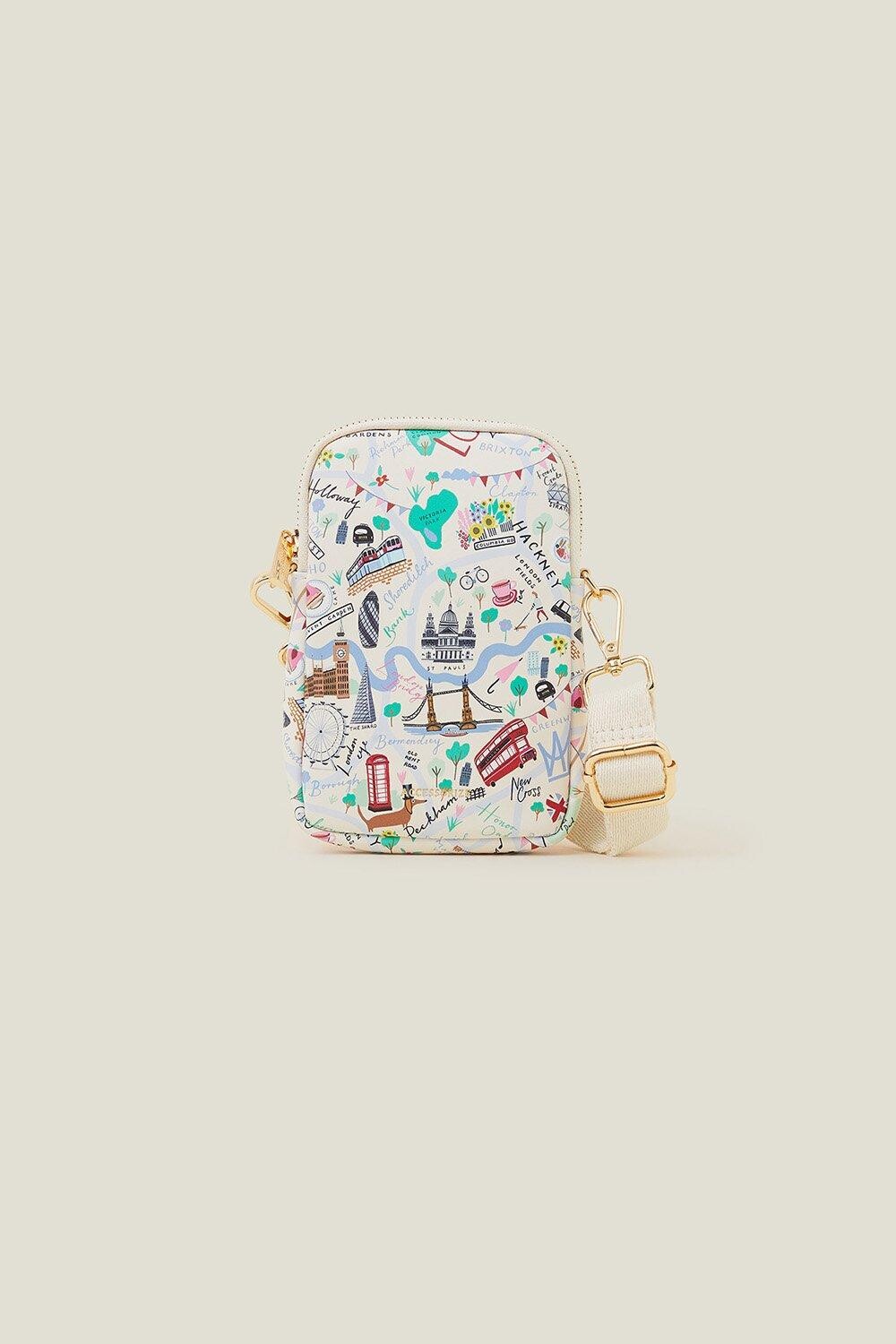 

Сумка для телефона с принтом London Accessorize, мультиколор