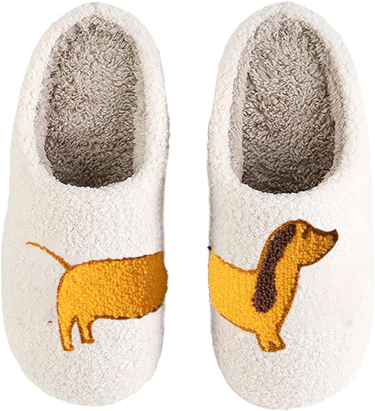 

Домашние тапочки для женщин и мужчин, ретро, мягкие, плюшевые, легкие, тапочки Jaguar, удобные для дома и улицы, с подошвой, предотвращающей скольжение Oukisam, желтый