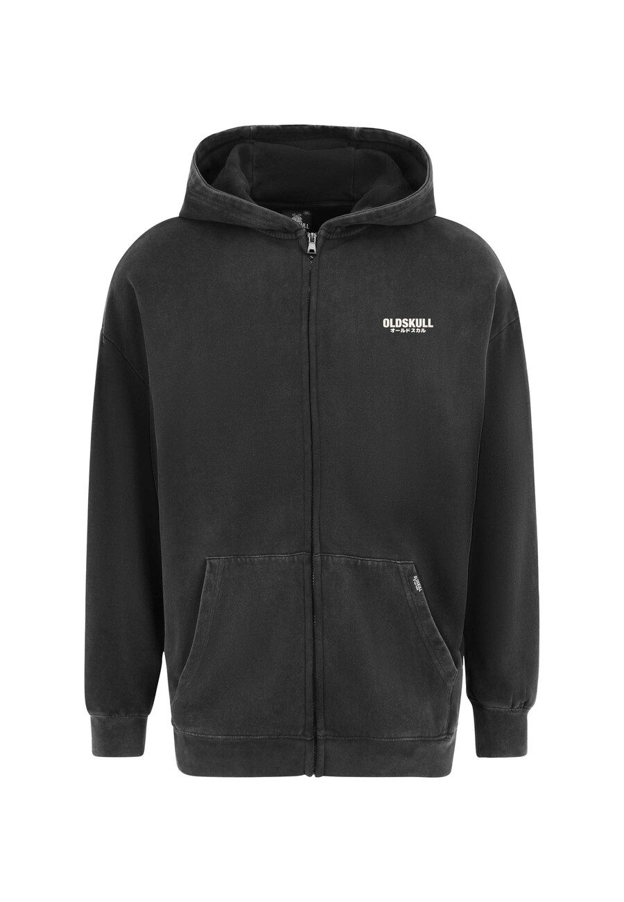 

Толстовка с капюшоном на молнии Oldskull Peach Dyed Basic, черный