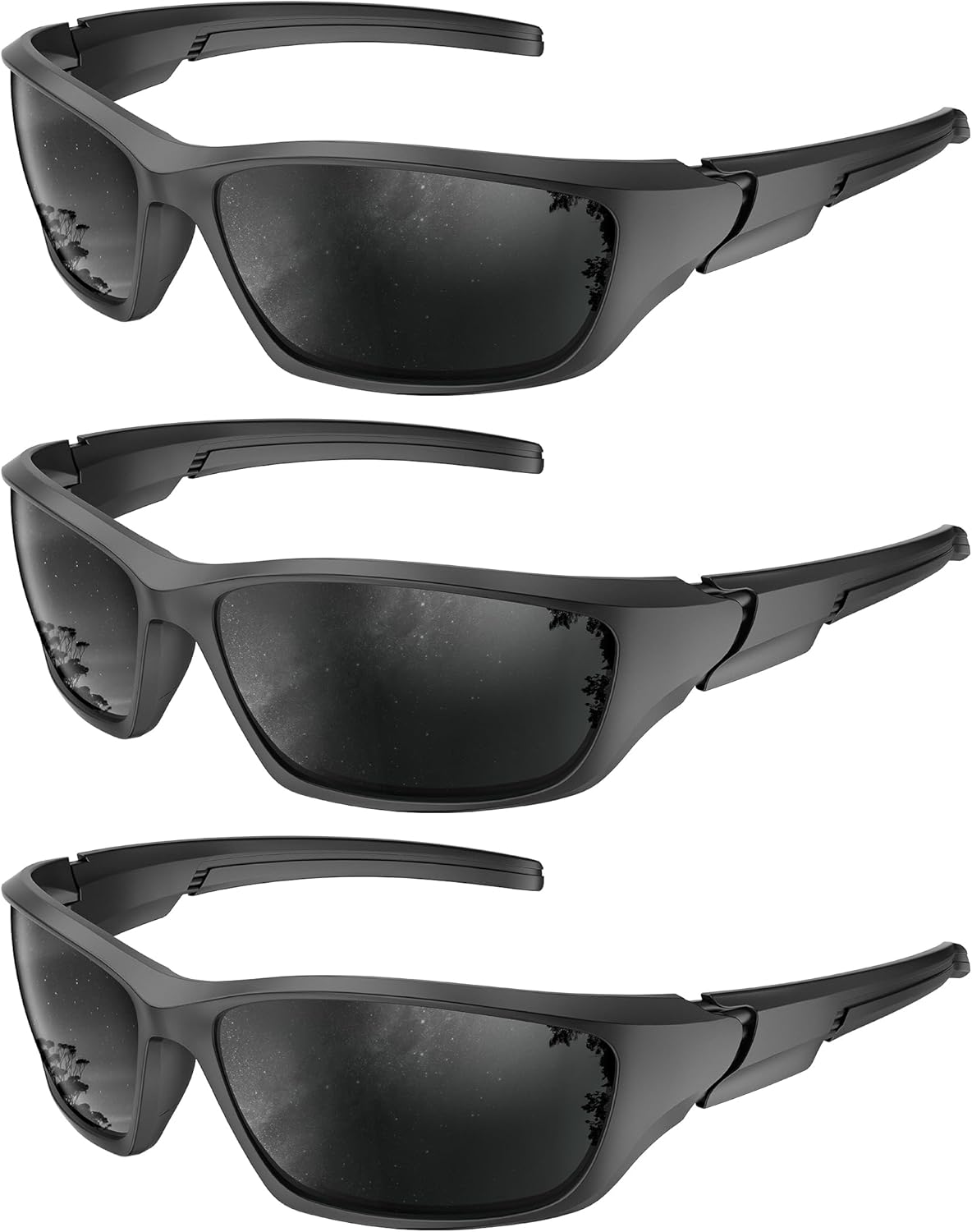 

KALIYADI Поляризованные солнцезащитные очки для мужчин и женщин: спортивные солнцезащитные очки с защитой UV400 для езды на велосипеде, рыбалки и бега, A01-black+black+black