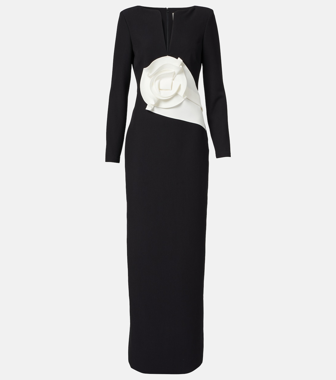 

Платье из крепа с цветочной аппликацией Roland Mouret, Monochrome