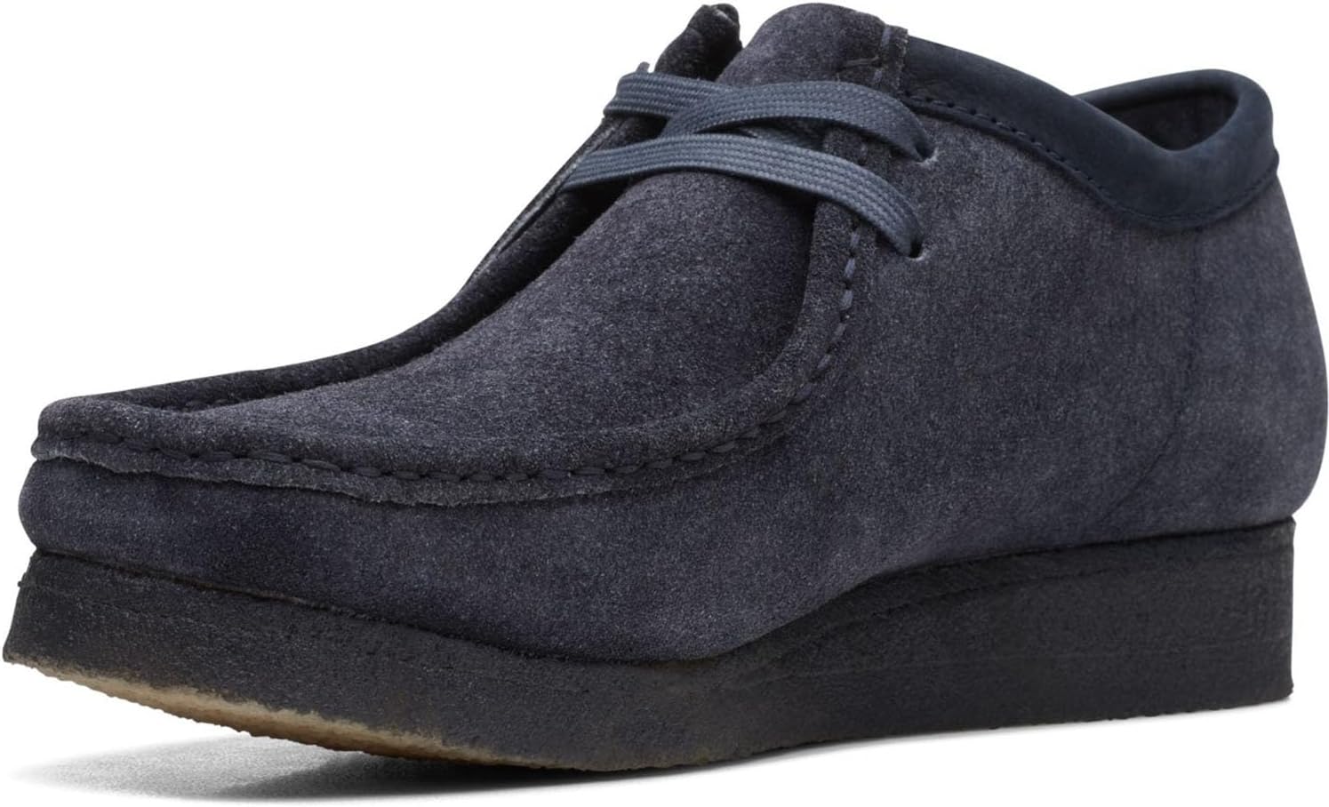Мужские ботинки Clarks Wallabee (чернильный волосатый замш), черный — фото 4