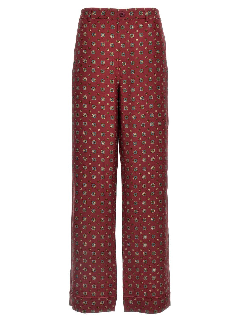 

Широкие шелковые брюки Moschino, Burgundy