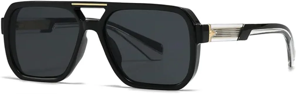 

Ретро-солнцезащитные очки с двойной перемычкой, квадратной формы, женские, стильные, люксовые, желейного цвета, мужские, повседневные, UV400 TVTBBVV, Black