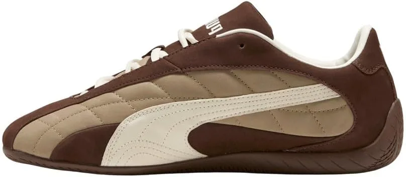Мужские стеганые кроссовки PUMA Speedcat Plus на шнуровке, коричневые — фото 3